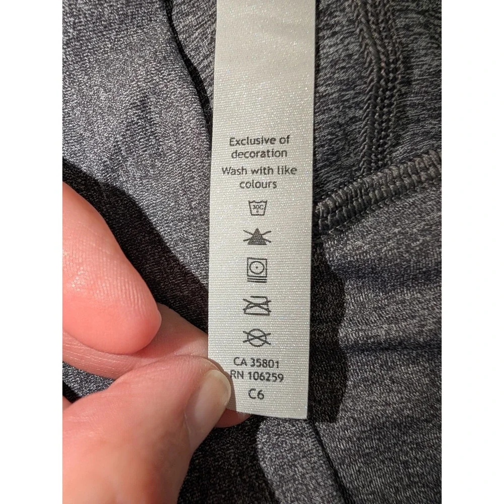 Lululemon Leggings Women 12 Gray Heathered High Rise Stretch Yoga Activewear - Picture 4 of 7